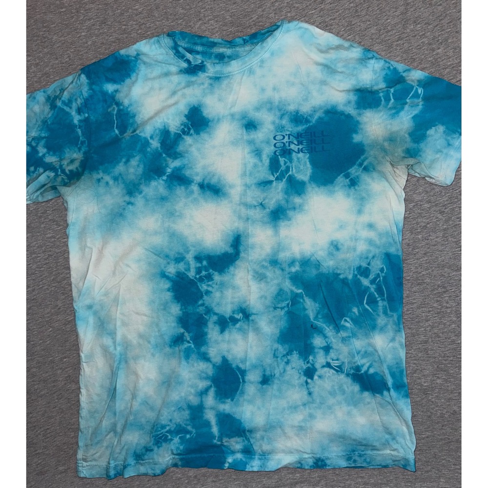 O'Neill Men Modern Fit Blue Tie Dye Surf Graphic T-Shirt Size Medium Beach Skate
